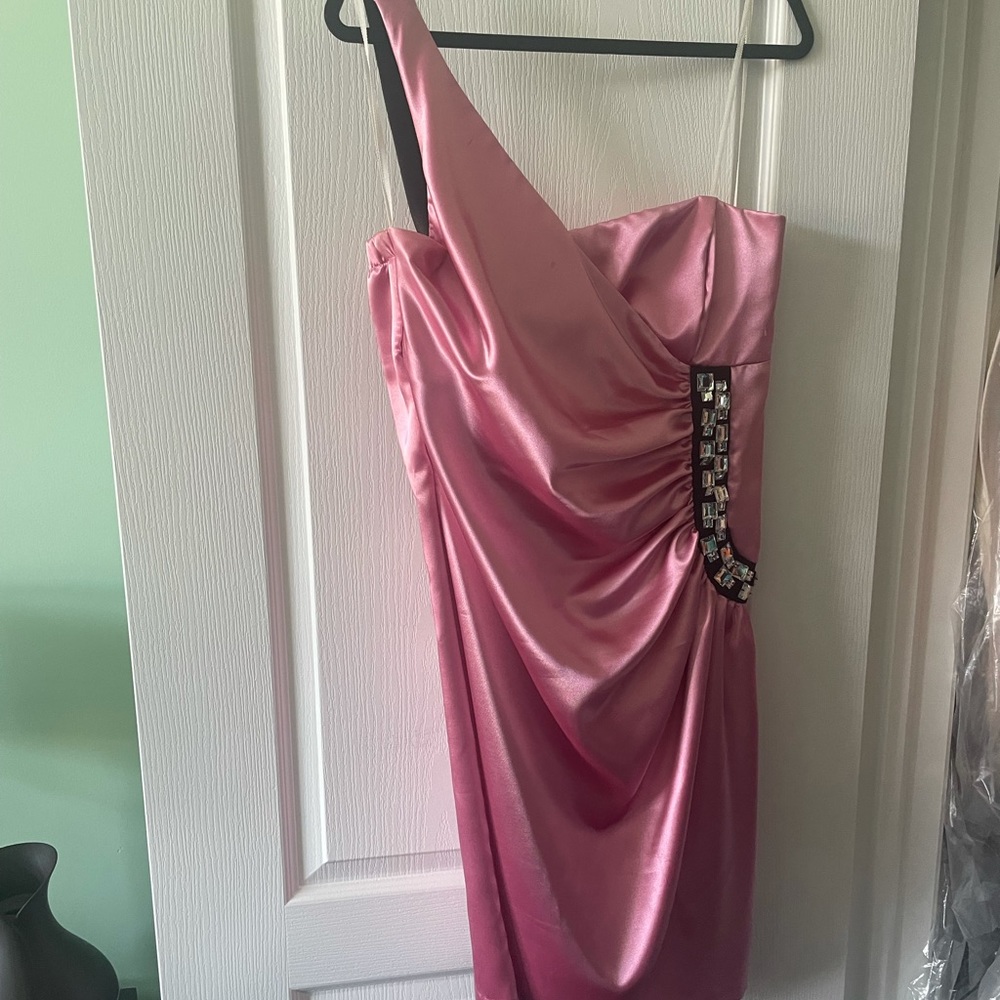 Light Pink One Shoulder Cocktail Dress